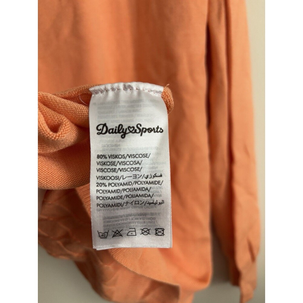 Daily Sports Sweden Women’s XXL Knit Sweater V Neck Bright Orange Luxury Golf‎ - Picture 5 of 7